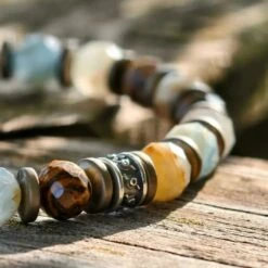 Lemurian Aquatine Calcite Bracelet III (6.5-7mm) -Aurum Brothers 5 3