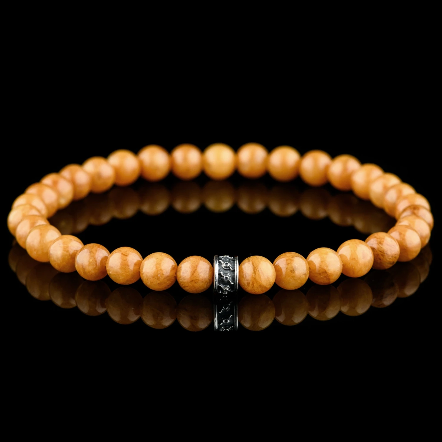 Mustard Yellow Jade Bracelet XII (6.5mm) 1 Mustard Yellow Jade Bracelet XII (6.5mm)