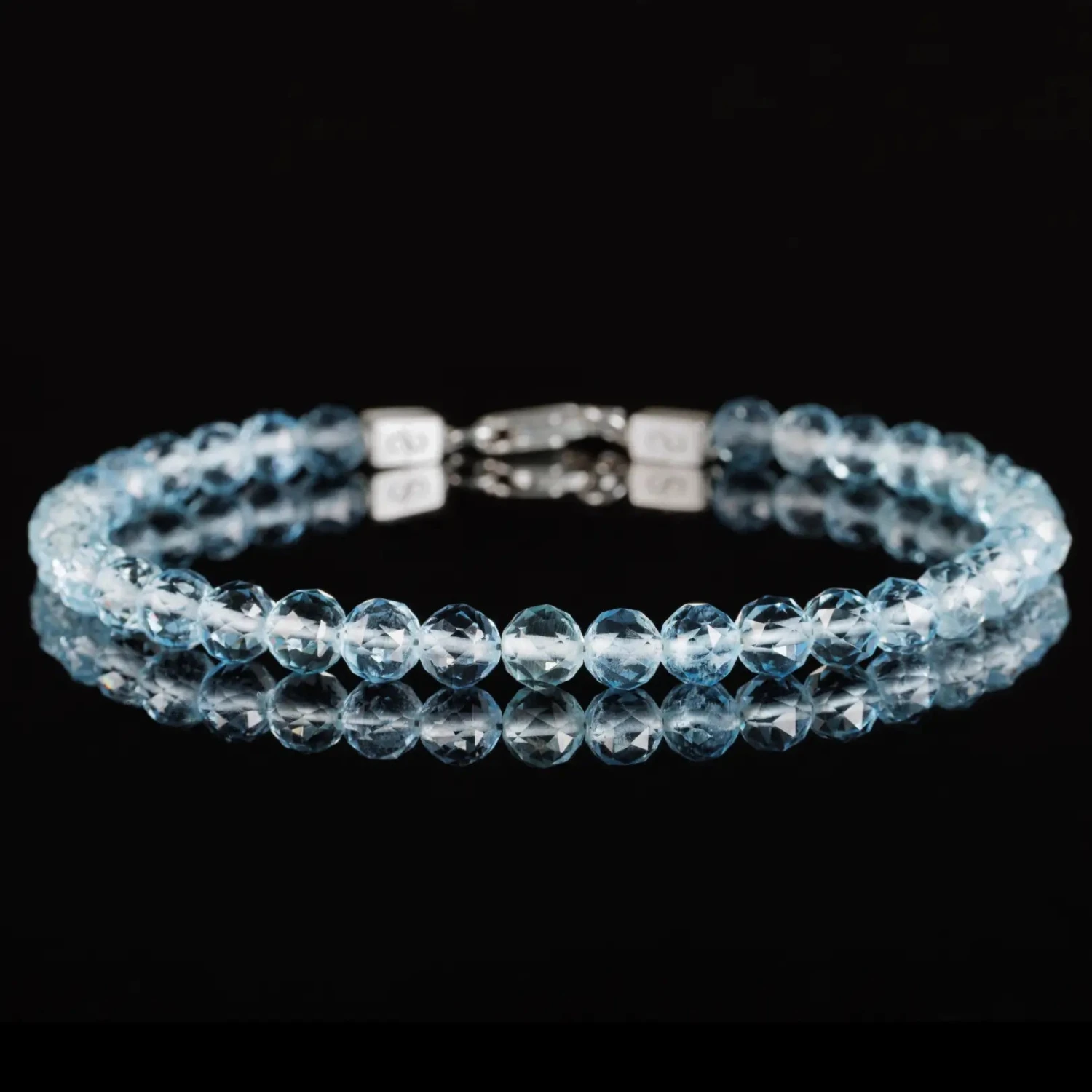 Aquamarine Bracelet 30 Carat (5-5.5mm) 1 Aquamarine Bracelet 30 Carat (5-5.5mm)