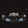 Aquamarine - Black Bracelet III (3-4mm)