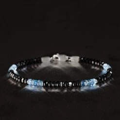 Aquamarine - Black Bracelet III (3-4mm)