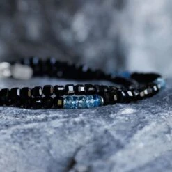 Aquamarine - Black Bracelet III (3-4mm) -Aurum Brothers AquamarineblackIII blacktourmalineXX1