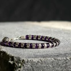 Armored Amethyst Bracelet VIII (6mm) -Aurum Brothers ArmoredAmethystBraceletVIII 6mm solo setting 1128c175 548e 4131 be0a 36e6f5e7fe74