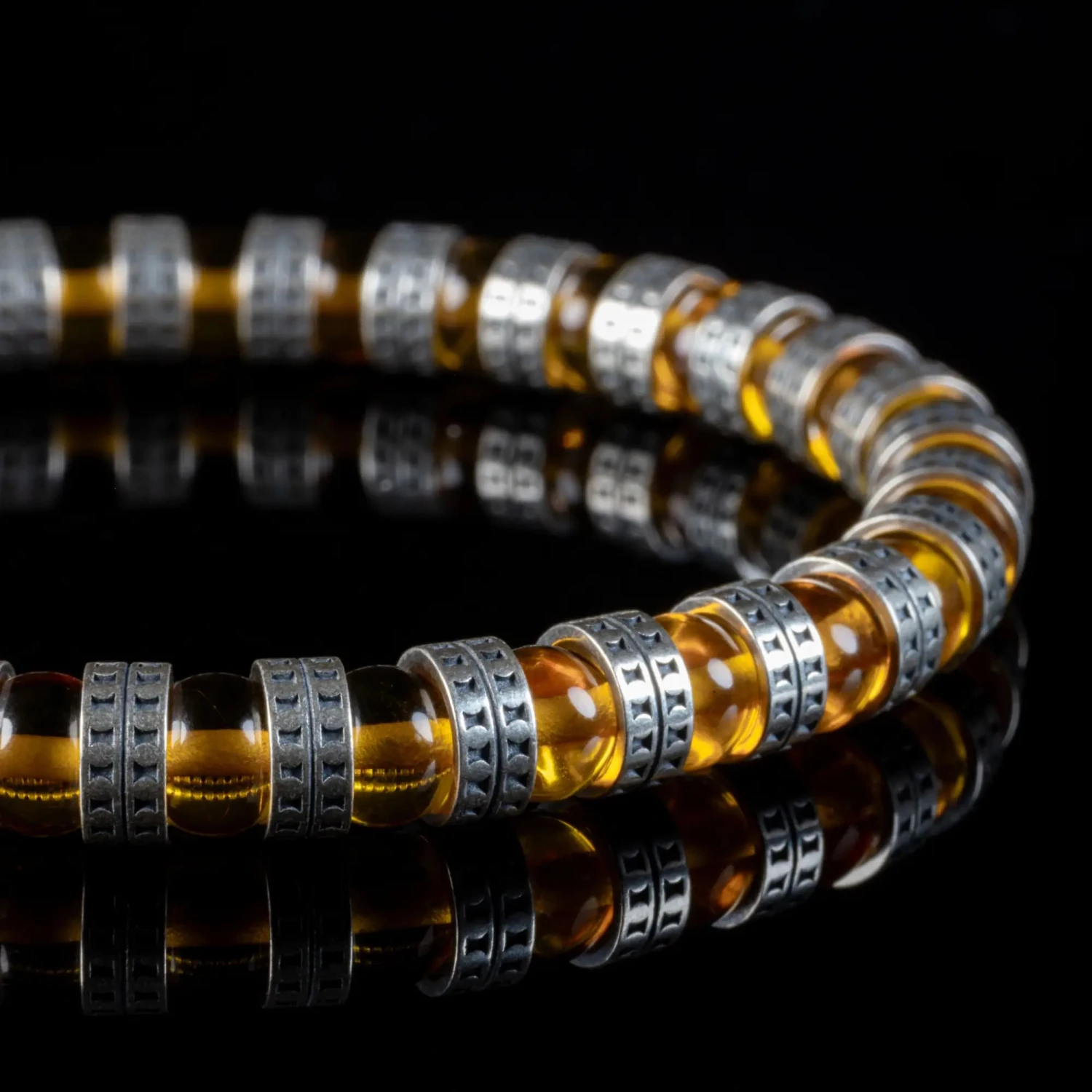 Armored Baltic Amber Bracelet III (6mm) 2 Armored Baltic Amber Bracelet III (6mm) - Image 2