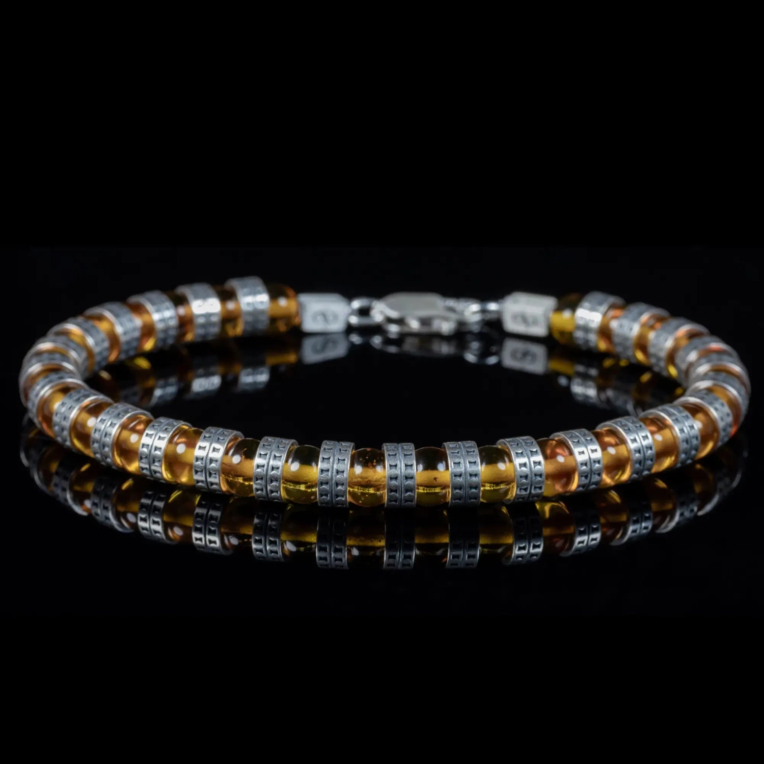 Armored Baltic Amber Bracelet III (6mm) 1 Armored Baltic Amber Bracelet III (6mm)