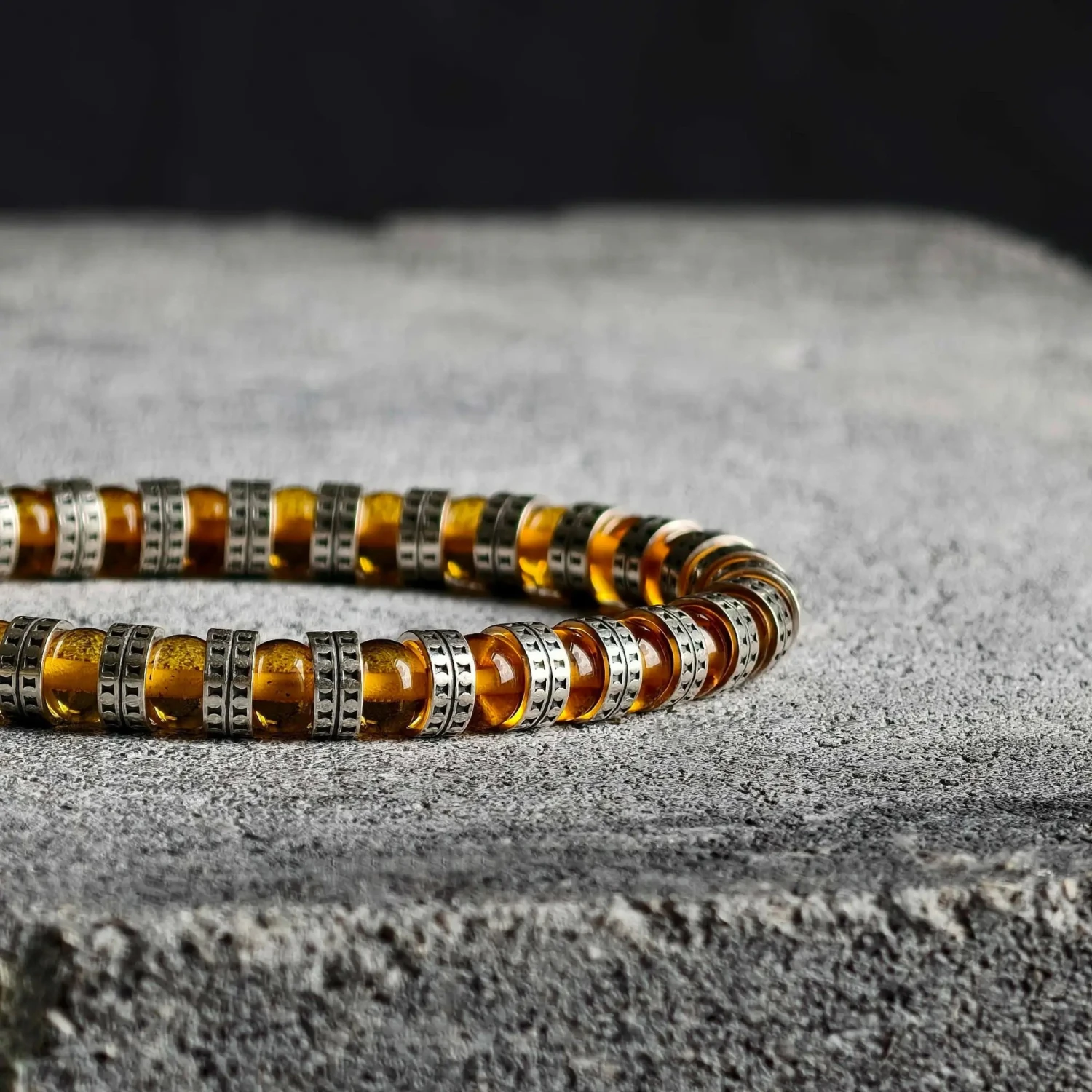 Armored Baltic Amber Bracelet III (6mm) 3 Armored Baltic Amber Bracelet III (6mm) - Image 3