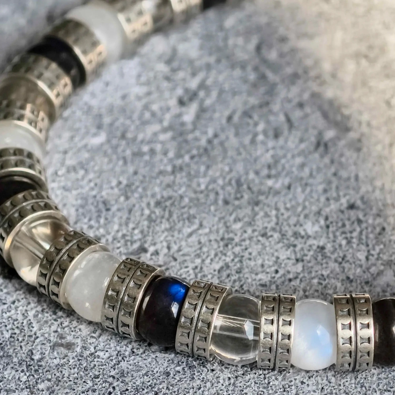 Armored Black & White Bracelet X (6mm) 2 Armored Black & White Bracelet X (6mm) - Image 2