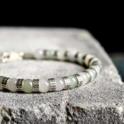 Armored Burmese Jade Bracelet VI (7mm) -Aurum Brothers ArmoredBurmeseJadeBraceletVI 7mm solo setting closeup