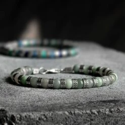 Armored Burmese Jade Bracelet V (7mm) -Aurum Brothers ArmoredBurmeseJadeBraceletV 7mm ArmoredMixedBlueBraceletIX 6mm duo setting