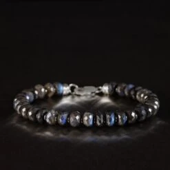 Black Labradorite Bracelet I (8mm) -Aurum Brothers Black labradorite