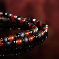 Carnelian - Black Bracelet I (4mm) -Aurum Brothers Black red miyuki 1