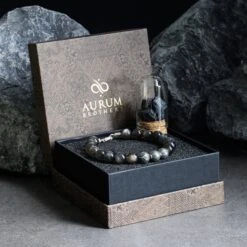 Black Moonstone Nascor Bracelet I (10mm) 9 Black Moonstone Nascor Bracelet I (10mm) -Aurum Brothers Blackmoonstonenascor3