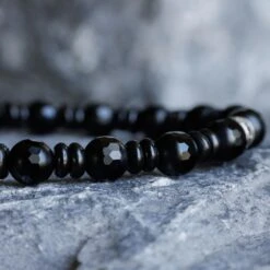 Black Onyx - Shungite Bracelet I (6-8mm) -Aurum Brothers Blackonyxshungite3