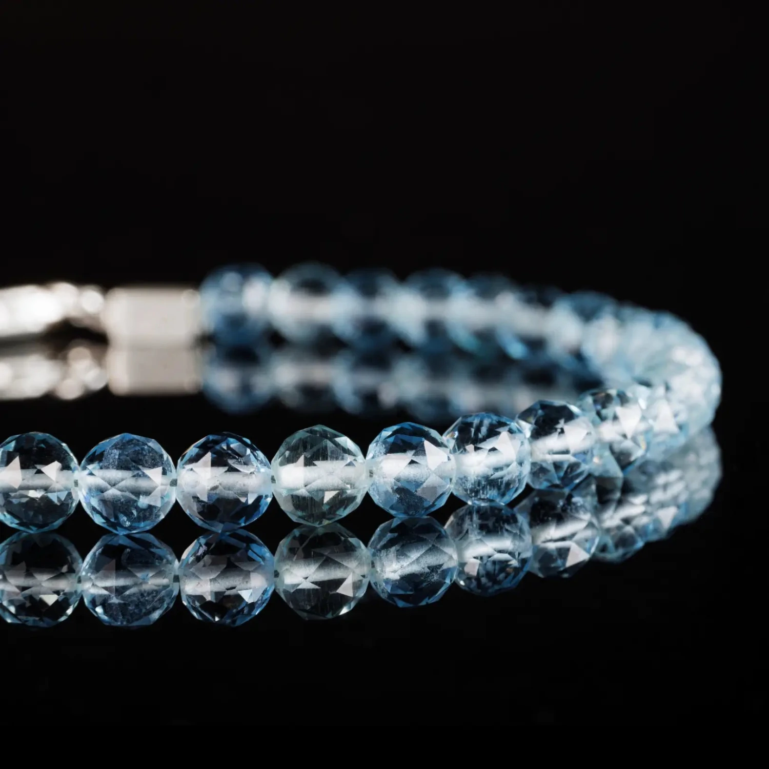 Aquamarine Bracelet 30 Carat (5-5.5mm) 2 Aquamarine Bracelet 30 Carat (5-5.5mm) - Image 2