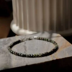 Dragon Blood Jasper Cube Bracelet XIII (4mm) -Aurum Brothers DragonBloodJasperCubeBracelet1XIII 4mm