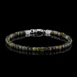 Dragon Blood Jasper Cube Bracelet XIII (4mm)