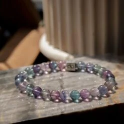 Fluorite Bracelet I (8mm) -Aurum Brothers FluoriteBraceletI 8mm 2