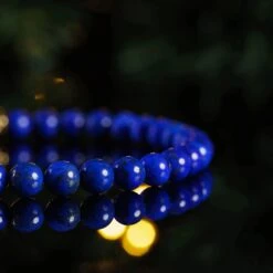 Lapis Lazuli Gold Bracelet I (6mm) -Aurum Brothers Gold lapis lazuli 1