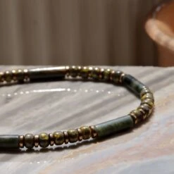 Green Jasper Bracelet III (4mm) -Aurum Brothers GreenJasperBraceletIII 4mm 1