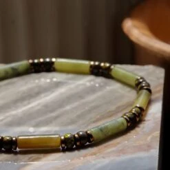 Green Jasper Bracelet II (4mm) -Aurum Brothers GreenJasperBraceletII 4mm 1