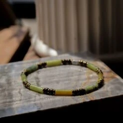 Green Jasper Bracelet II (4mm) -Aurum Brothers GreenJasperBraceletII 4mm 2