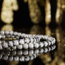 Hematite - Ivory Bracelet XIX (4mm) -Aurum Brothers Hematite Ivory XIX 1