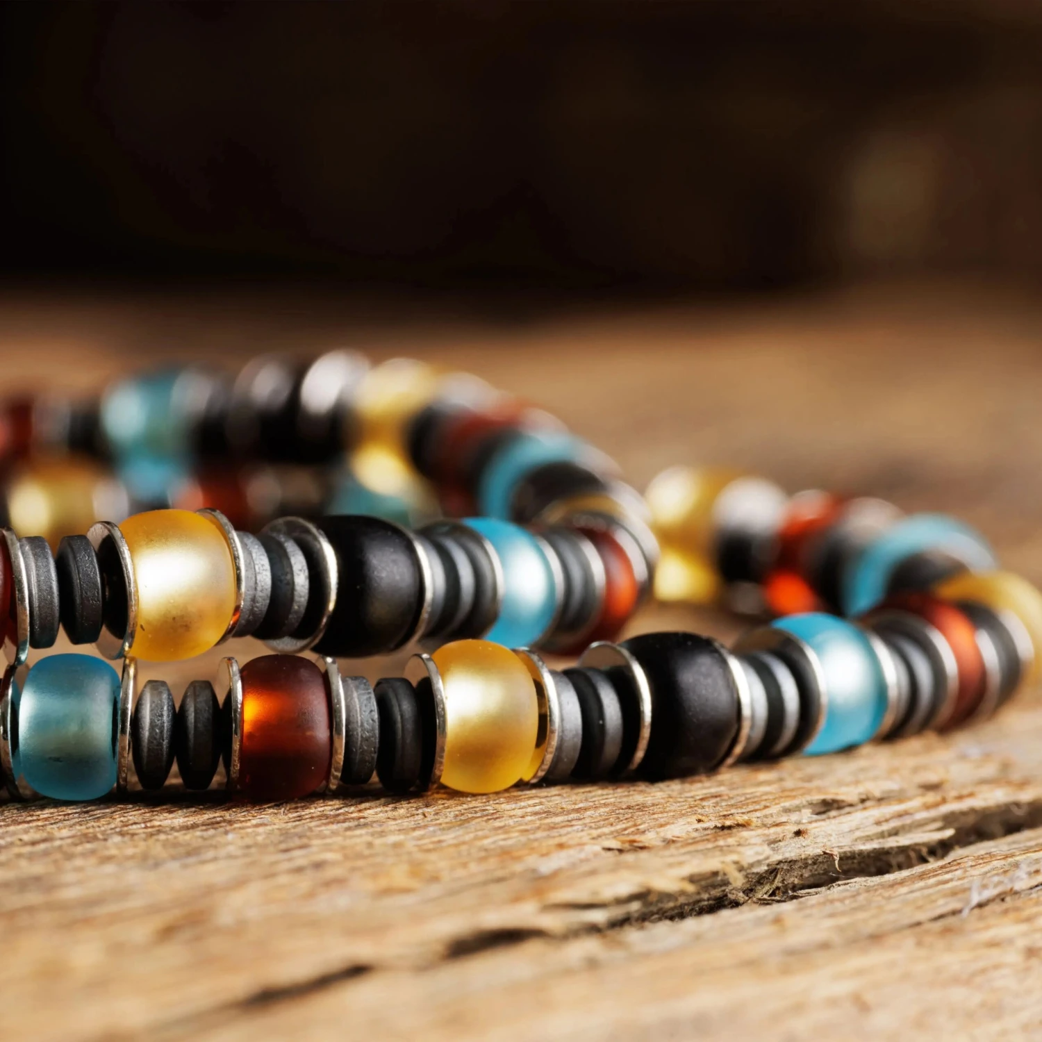 Multicolor Silver & Hematite Bracelet III (6mm) 3 Multicolor Silver & Hematite Bracelet III (6mm) - Image 3