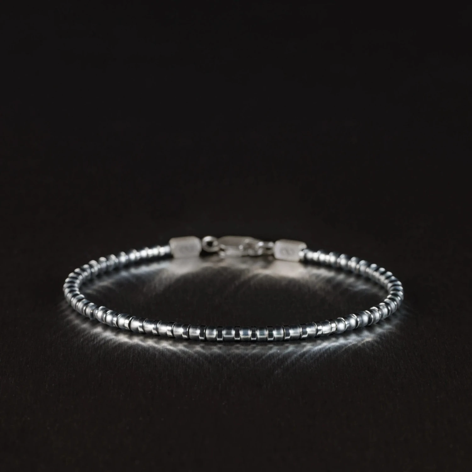 Hematite - Silver Grey Bracelet I (3mm) De 1 Hematite - Silver Grey Bracelet I (3mm) De