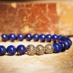 Lapis Lazuli Bracelet VII (6mm) -Aurum Brothers Lapis lazuli silver 6mm 1
