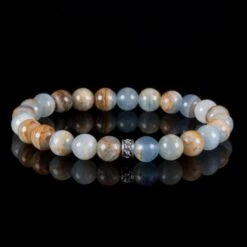 Lemurian Aquatine Calcite Bracelet II (8-9mm)