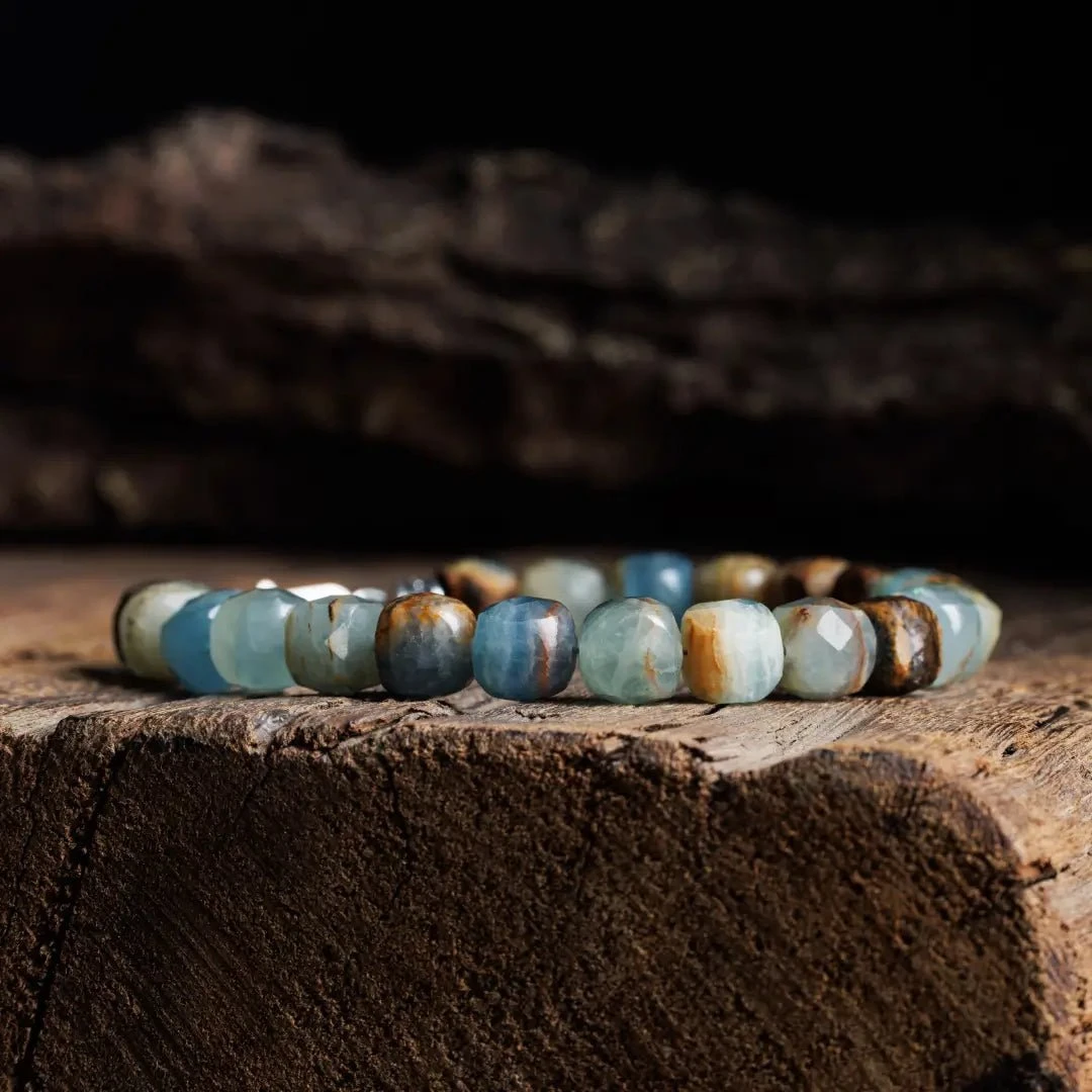 Lemurian Aquatine Calcite Bracelet I (8mm) 3 Lemurian Aquatine Calcite Bracelet I (8mm) - Image 3