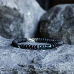 London Blue Topaz - Black Bracelet II (5-6mm) -Aurum Brothers LondonbluetopazblackII