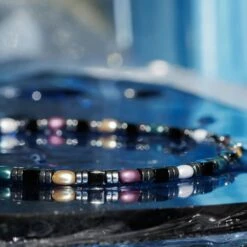 Multicolor Pearl - Black Bracelet I (3mm) -Aurum Brothers Multicolor pearl black I 2