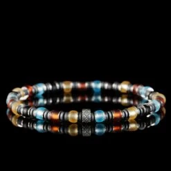 Aurum Brothers 53 Multicolor Silver & Hematite Bracelet III (6mm)