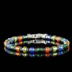 Multicolor Silver & Hematite Bracelet VI (6mm)