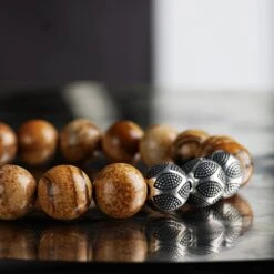 Landscape Jasper Nascor Bracelet I (10mm) -Aurum Brothers Nascor landscape jasper 1