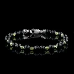 Peridot - Black Spinel Bracelet I (4-6mm)