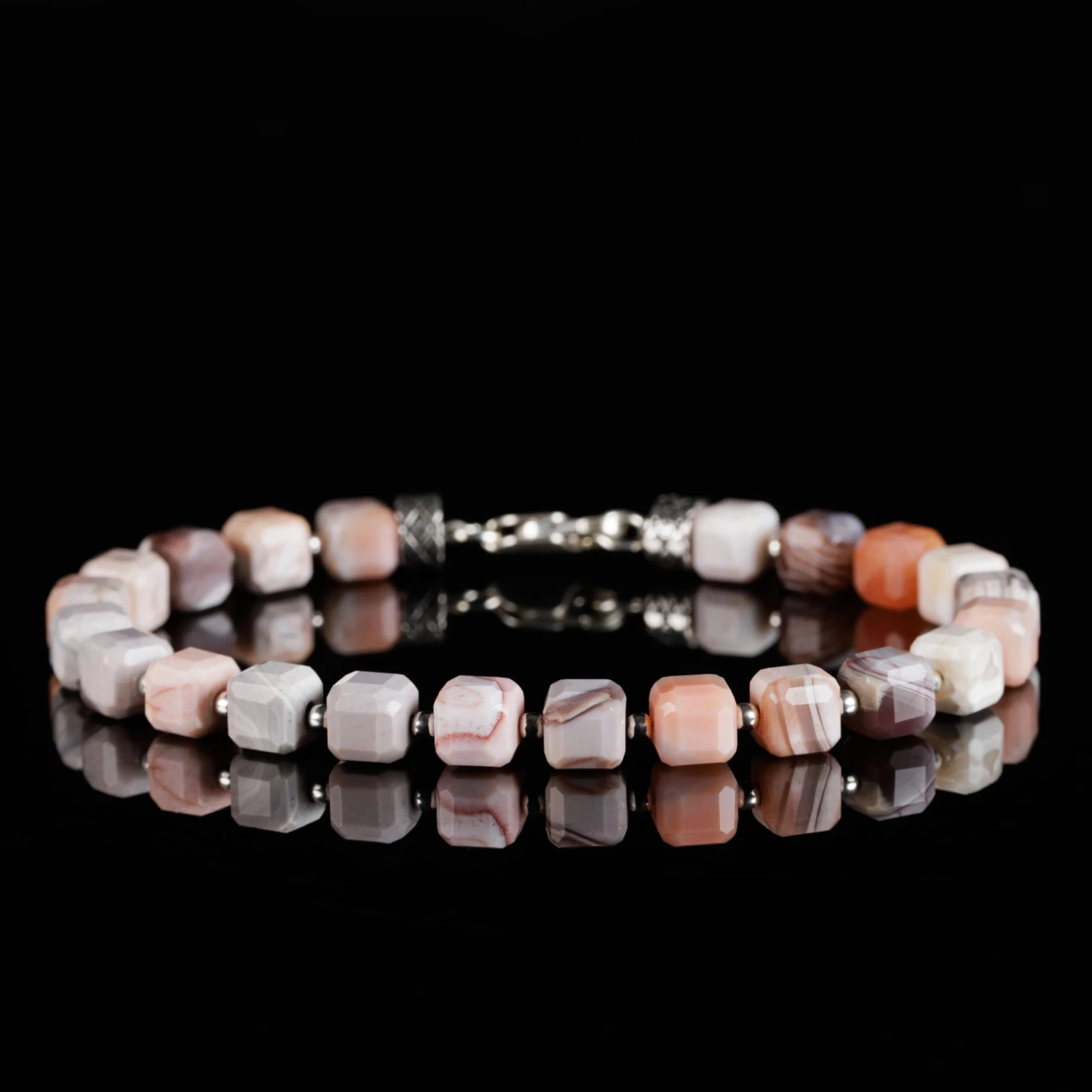 Pink Botswana Agate Bracelet I (6mm) 1 Pink Botswana Agate Bracelet I (6mm)