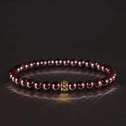 Red Garnet Gold Bracelet II (6mm)