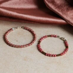 Rhodonite Bracelet IV (6mm) -Aurum Brothers Rhodonitegold rhodonite