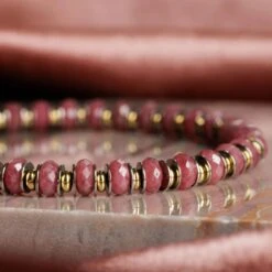 Rhodonite Bracelet III (6mm) -Aurum Brothers Rhodonitegold2 bc224f56 b5c7 41e8 b739 8f29f568b3d1
