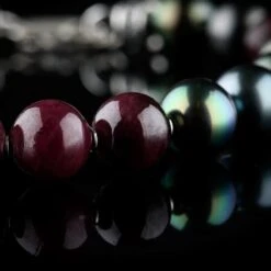 Ruby - Tahiti Pearl Bracelet IX (9-11.5mm) -Aurum Brothers Ruby TahitiPearlBraceletIX 9 11.5mm closeup2
