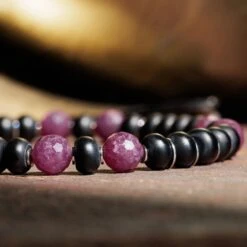 Ruby - Black Onyx Bracelet II (6mm) -Aurum Brothers Ruby matte onyx II 2