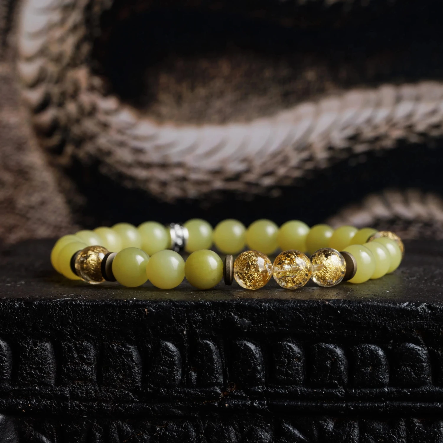 Golden Murano - Serpentine Bracelet III (8mm) 2 Golden Murano - Serpentine Bracelet III (8mm) - Image 2