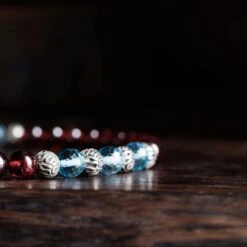 Swiss Blue Topaz - Red Garnet Bracelet VII (3.5 - 4mm) -Aurum Brothers Swiss blue topaz red garnet VII 1