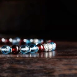 Swiss Blue Topaz - Red Garnet Bracelet VIII (3.5 - 4mm) -Aurum Brothers Swiss blue topaz red garnet VIII 1