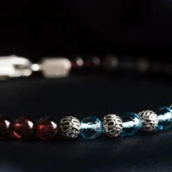 Swiss Blue Topaz - Red Garnet Bracelet VII (3.5 - 4mm) -Aurum Brothers Topaz red garnet VII 2