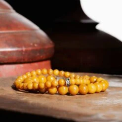 Mustard Yellow Jade Bracelet X (10.5mm) -Aurum Brothers Yellow jade X XII