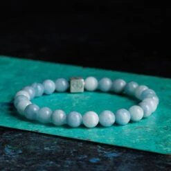 Multitoned Blue Aquamarine Bracelet XV (8mm) 6 Multitoned Blue Aquamarine Bracelet XV (8mm) -Aurum Brothers multitonedblueaquamarine8mm1
