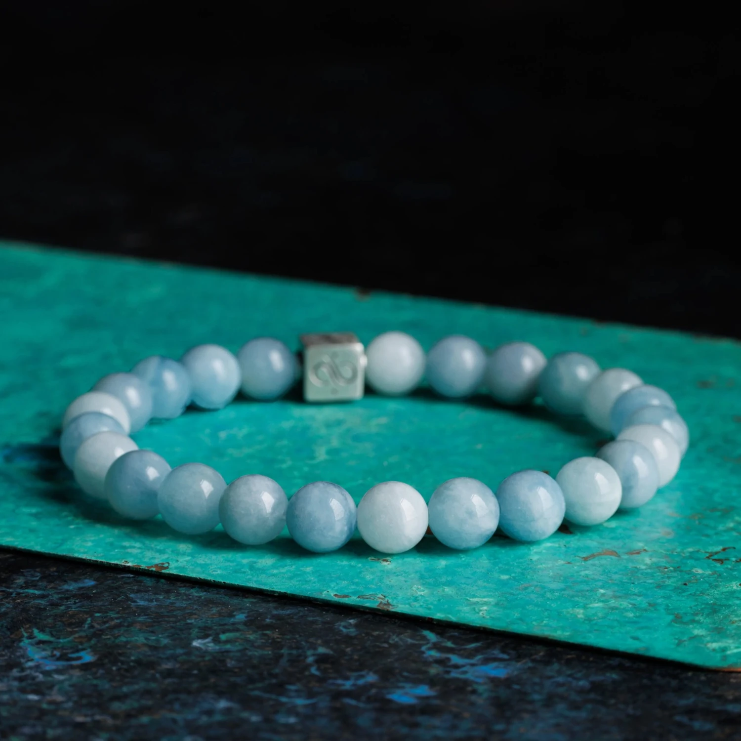 Multitoned Blue Aquamarine Bracelet XV (8mm) 3 Multitoned Blue Aquamarine Bracelet XV (8mm) - Image 3